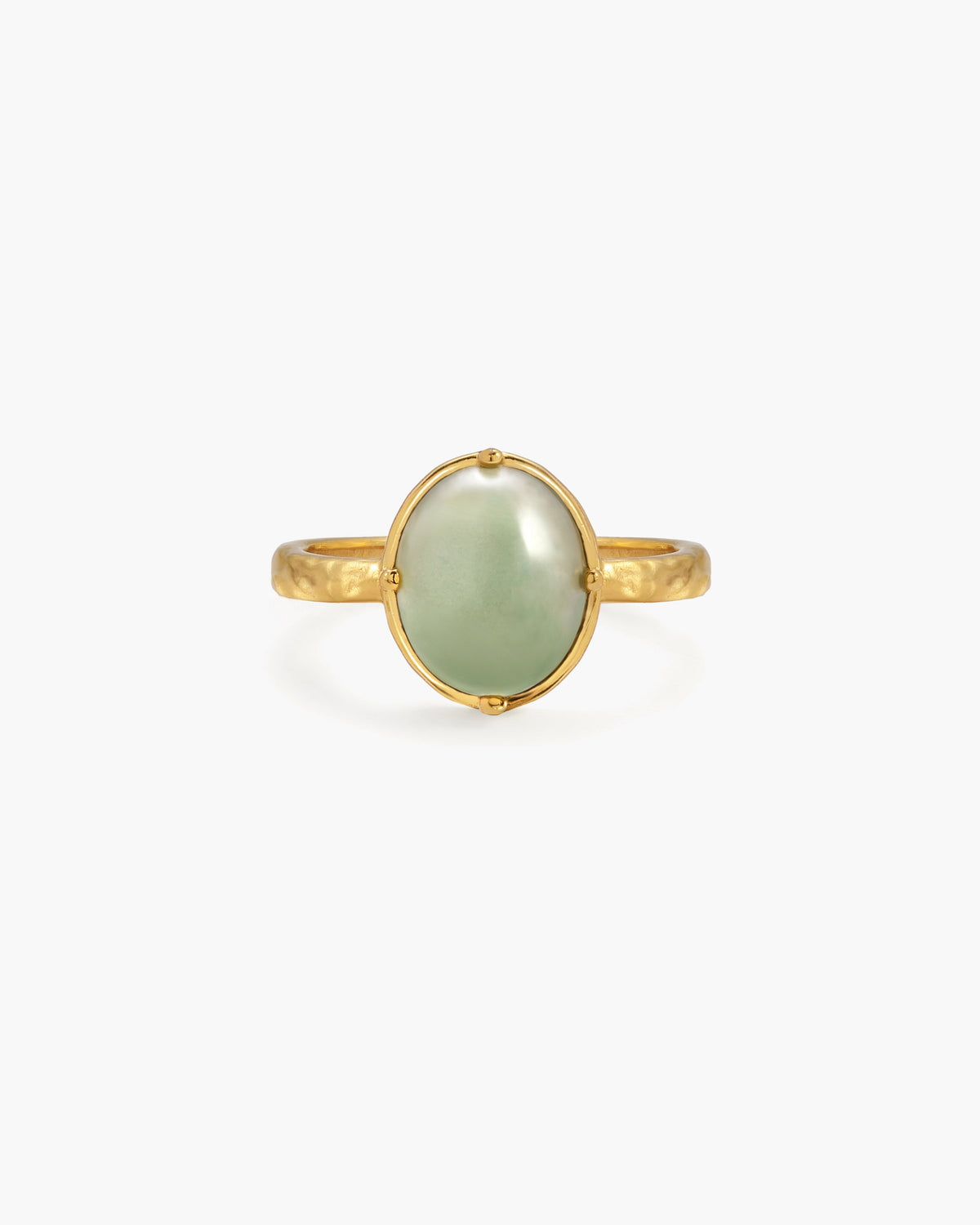 Green Aventurine Ring in Silver