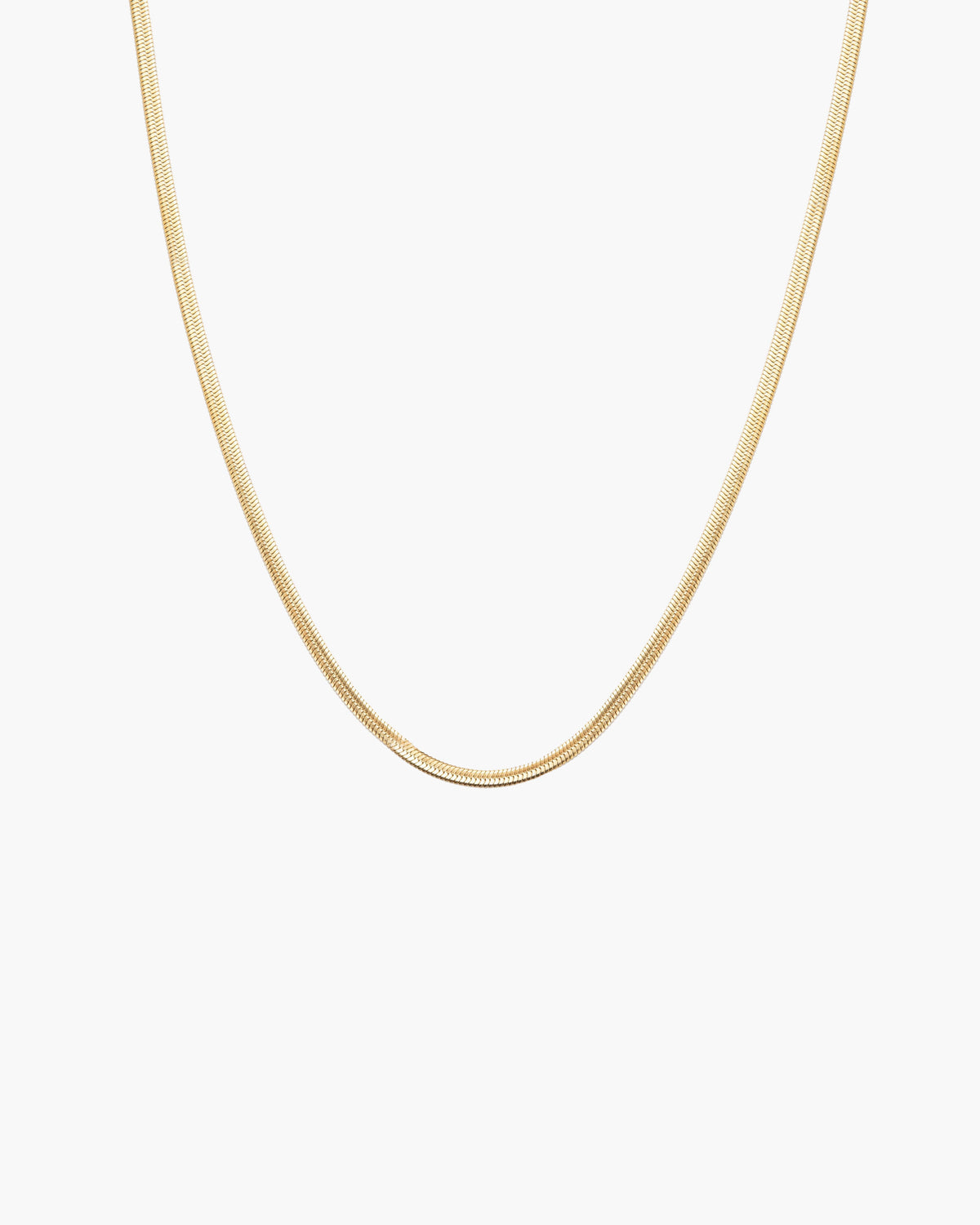 3mm Herringbone Chain Necklace in Silver