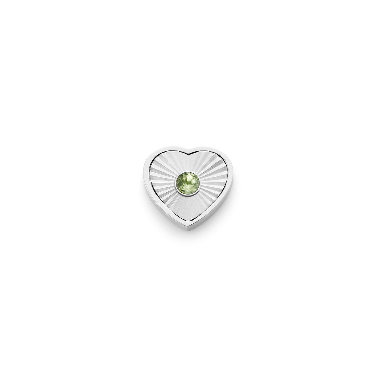 Textured Heart Charms (Silver) - Birthstone