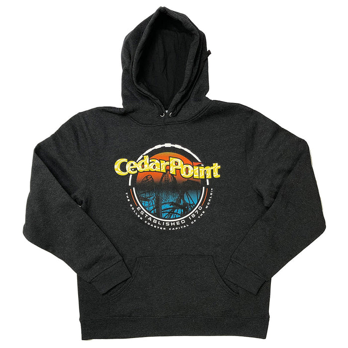 Cedar Point Circle Sign Adult Hoodie - Charcoal