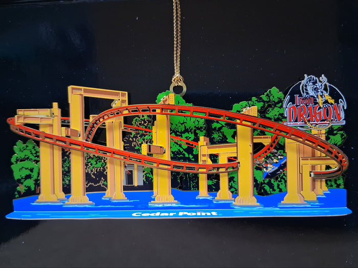 CEDAR POINT IRON DRAGON BRASS ORNAMENT