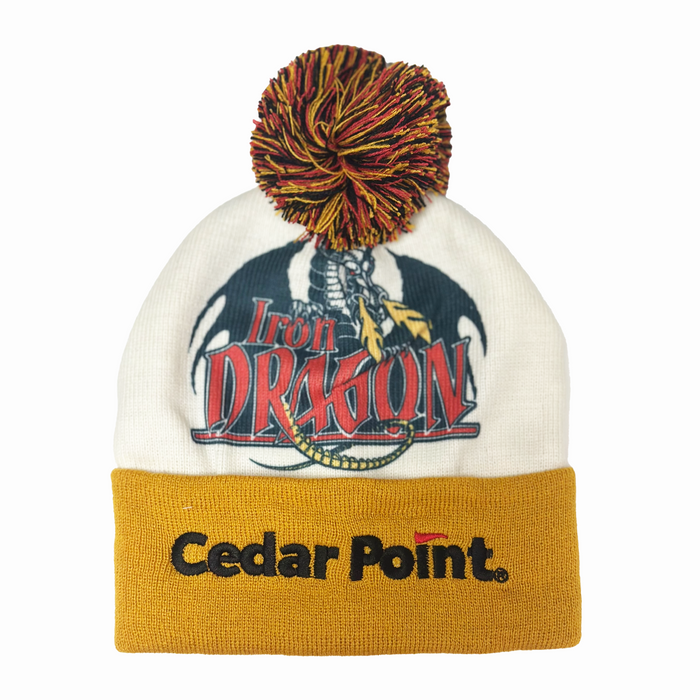 Cedar Point Iron Dragon Pom Beanie