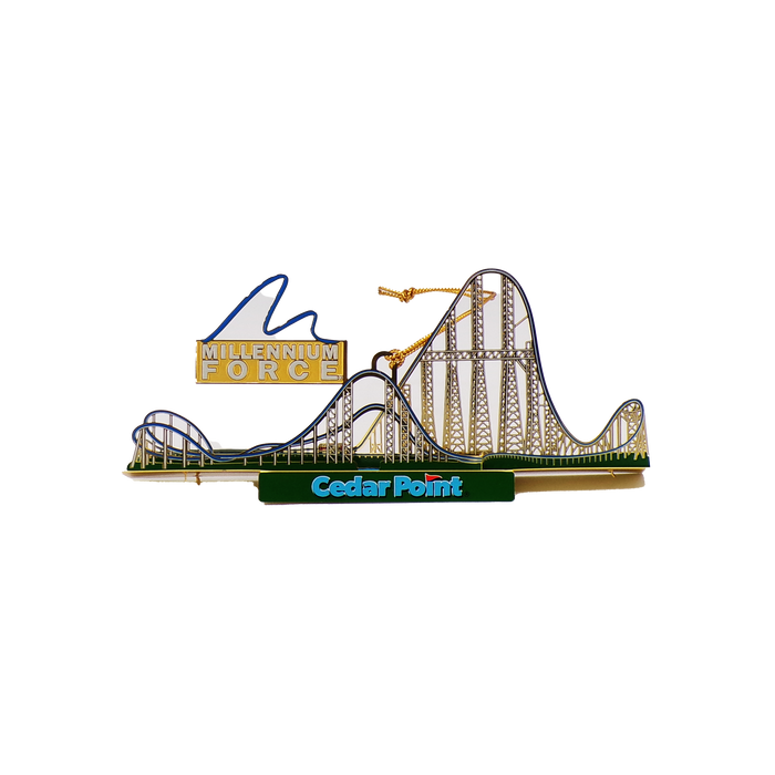 Cedar Point Millennium Force Brass Ornament