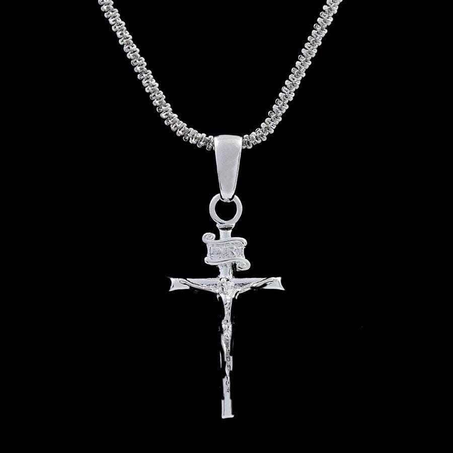 Crucifix Pendant in White Gold