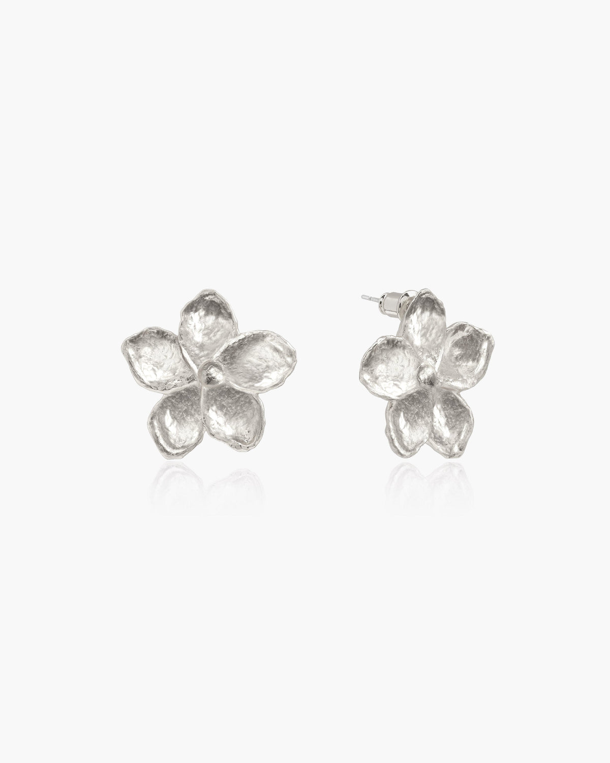 Gold Textured Floral Earrings