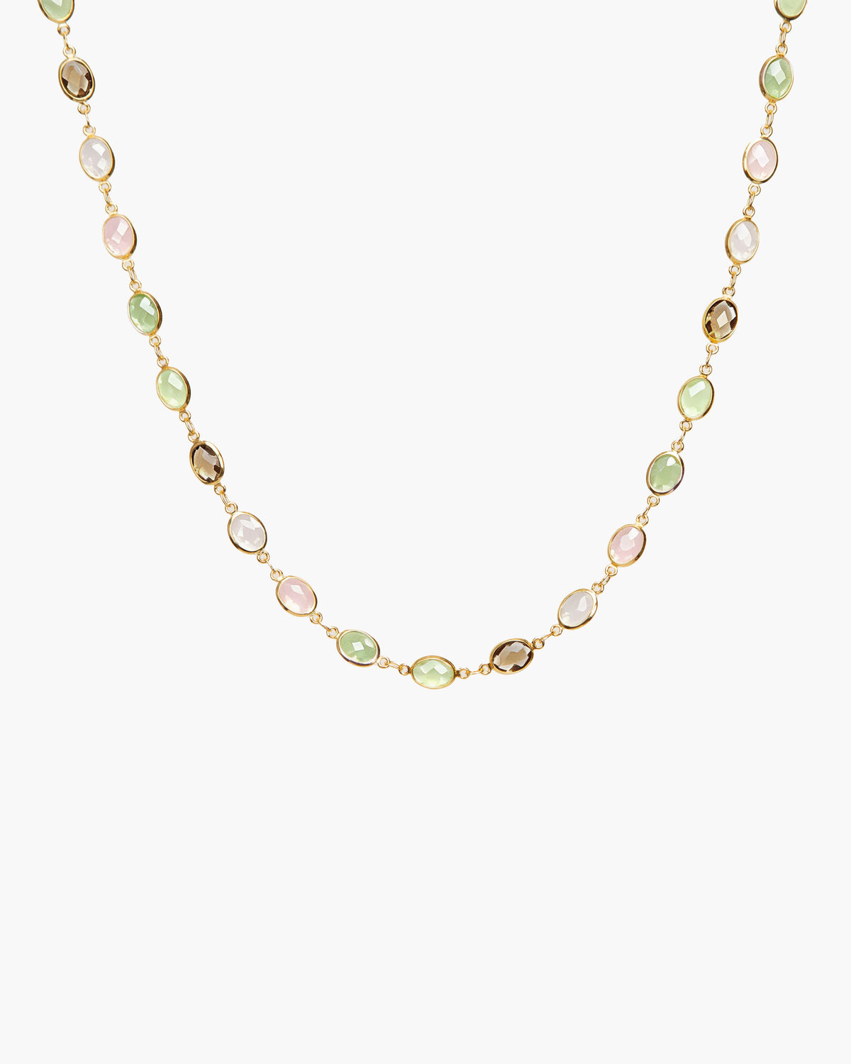 Whimsical Romance Stone Necklace in Silver