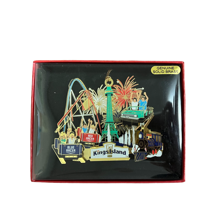 Kings Island Park Scene Brass Ornament
