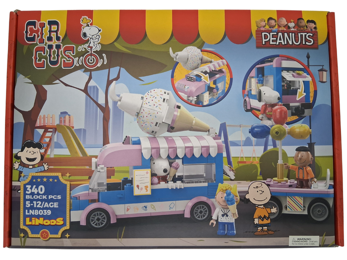 PEANUTS® 250 PC Linoos Ice Cream Truck Building Block Set