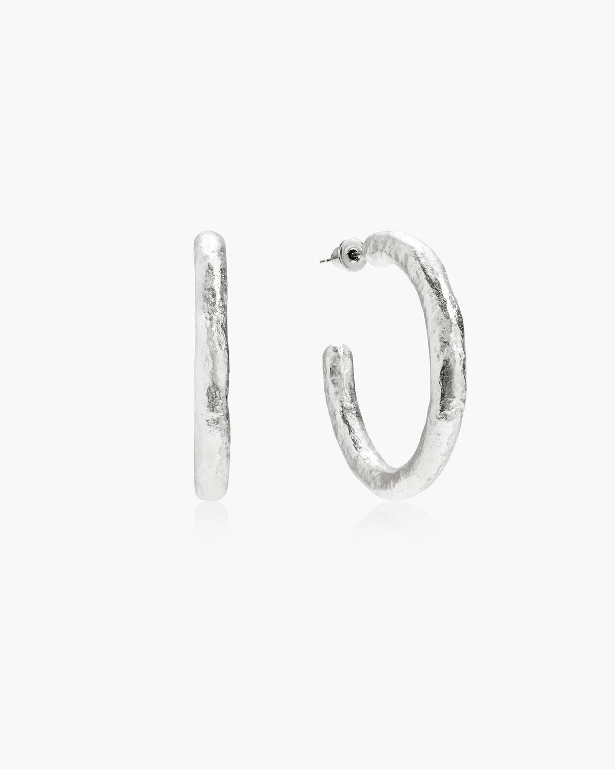 Jenny Large Hoop Earrings in Silver