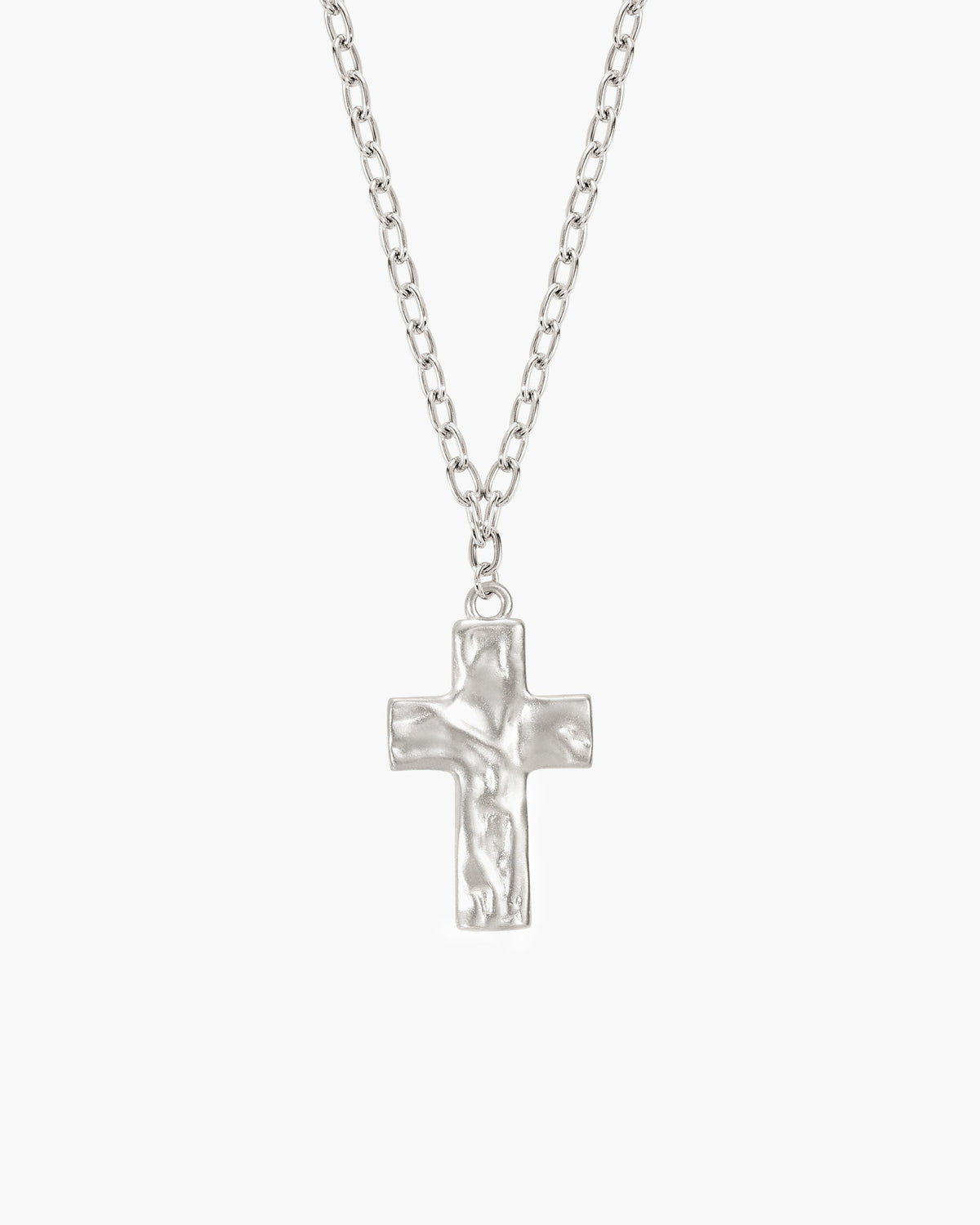 Icon Cross Necklace in Silver