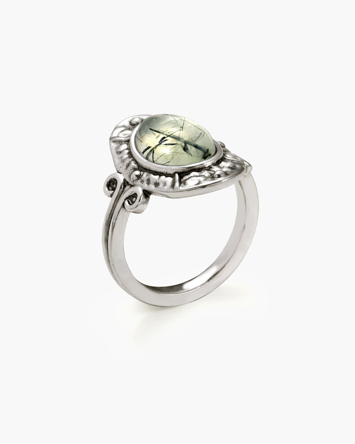 Mosswood Prehnite Ring