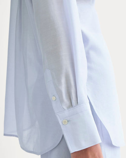 Oversized Shirt in Cotton-Silk Organza | Kentucky Blue