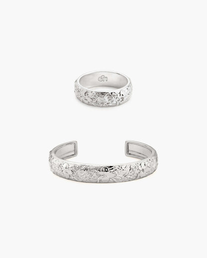 Serenade of Orchid Bangle in Silver