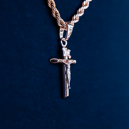 Crucifix Pendant - Rose Gold