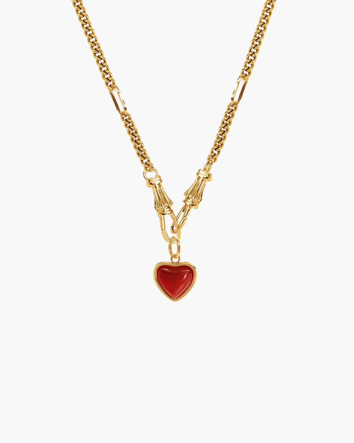 Deco Clasp Chain Necklace in Gold