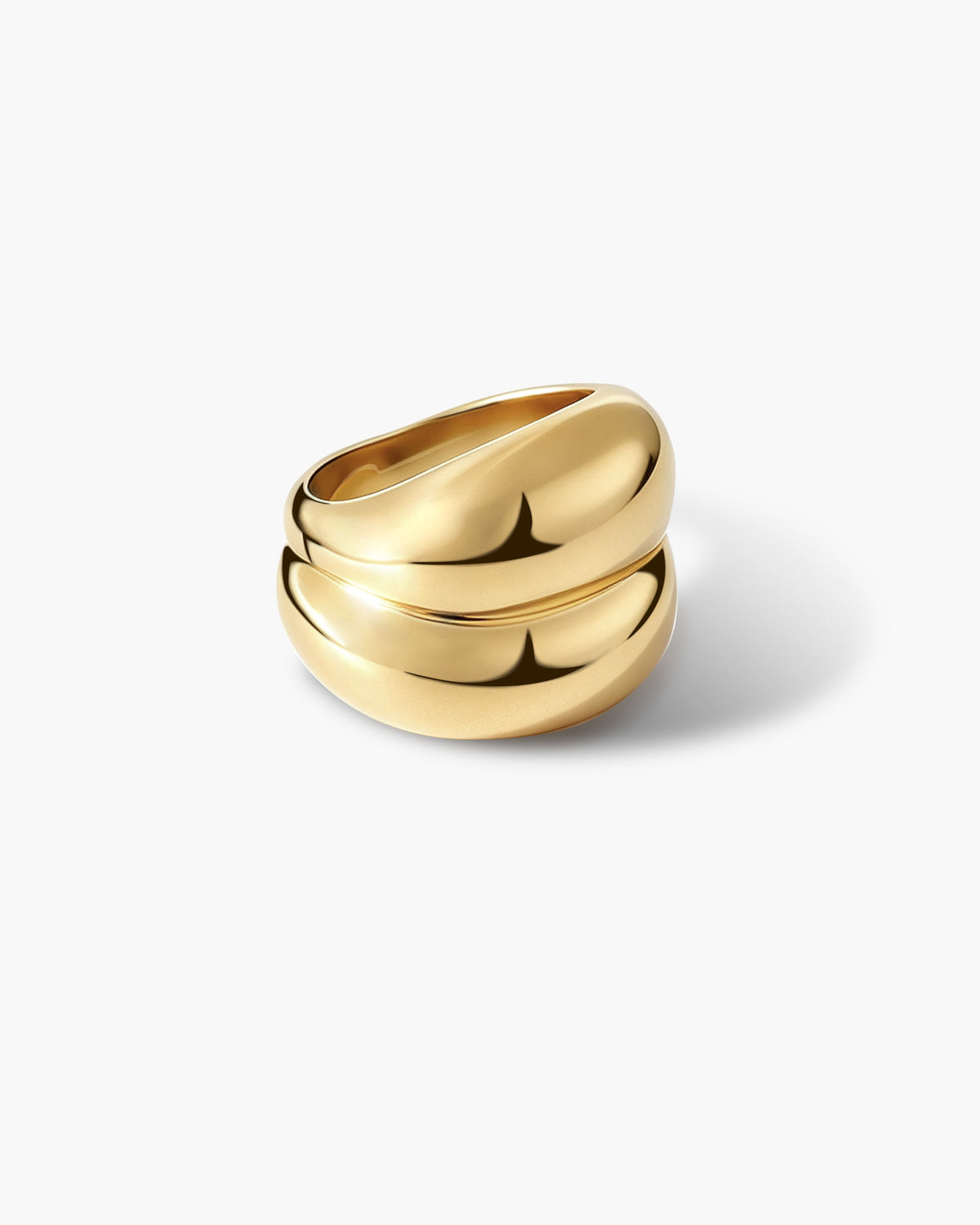 Double Pebble Ring in Silver