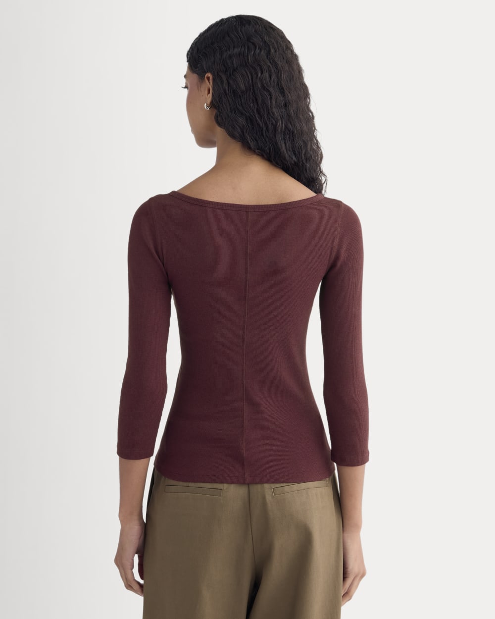 Luxe Rib 3/4 Sleeve Boatneck Tee | Heathered Port Royale