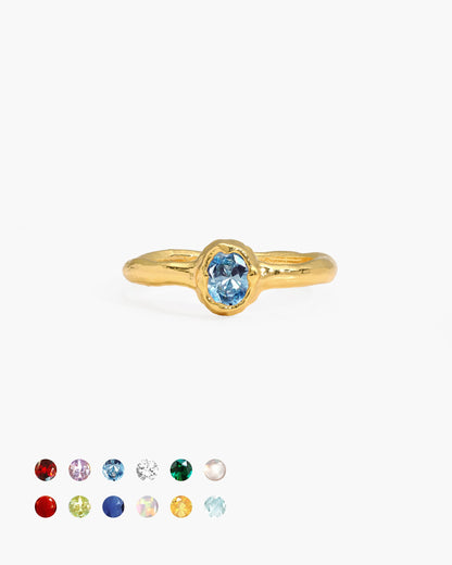 Birthstone Ring in Gold - March