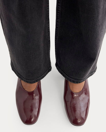 Curved Slingback Heel | Burgundy