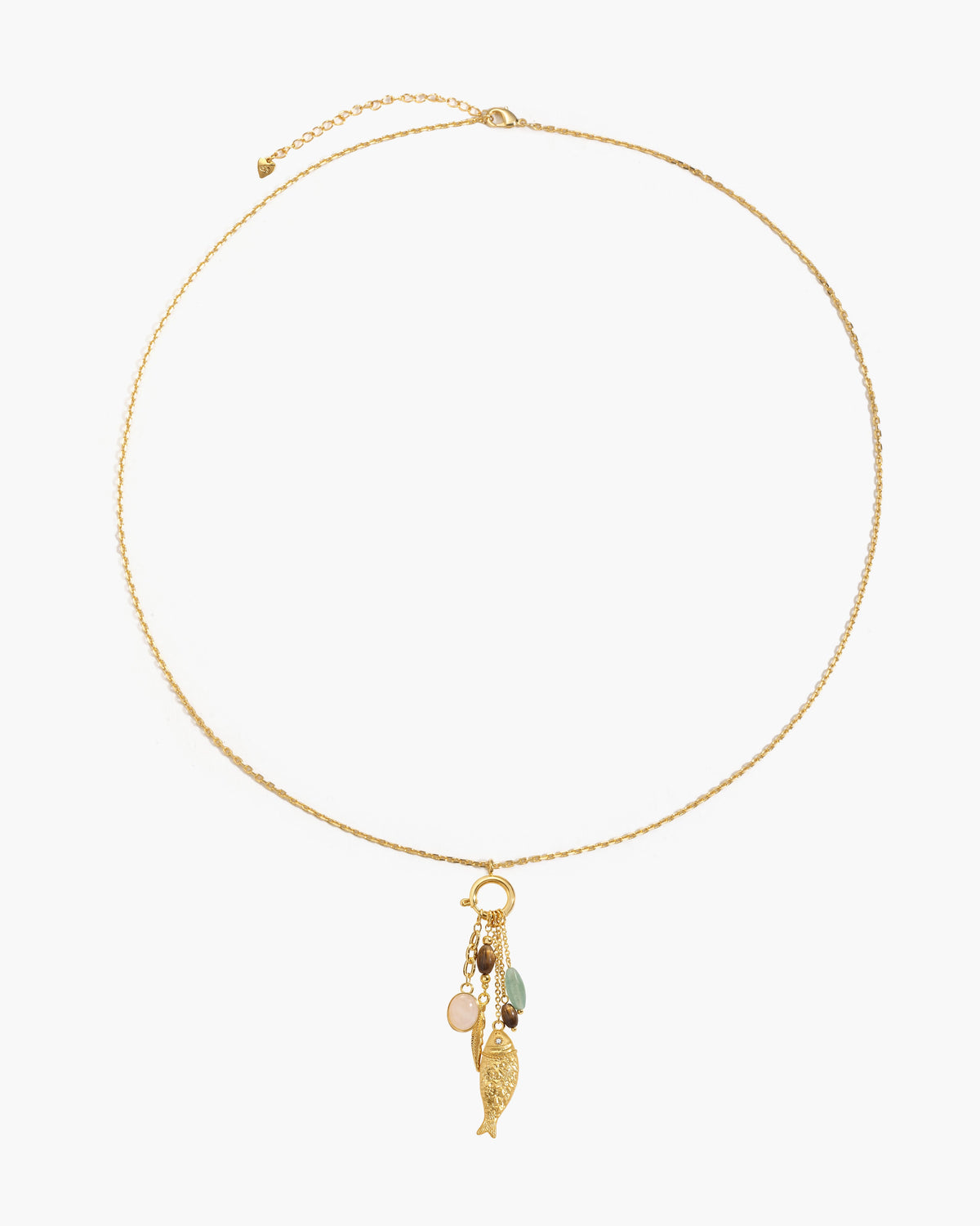 Drifter Multi-Charm Fish Pendant Necklace