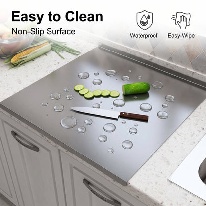 Premium 304 Stainless Steel Double-Sided Cutting Board – Waterproof, Knife-Friendly Kitchen Prep Board