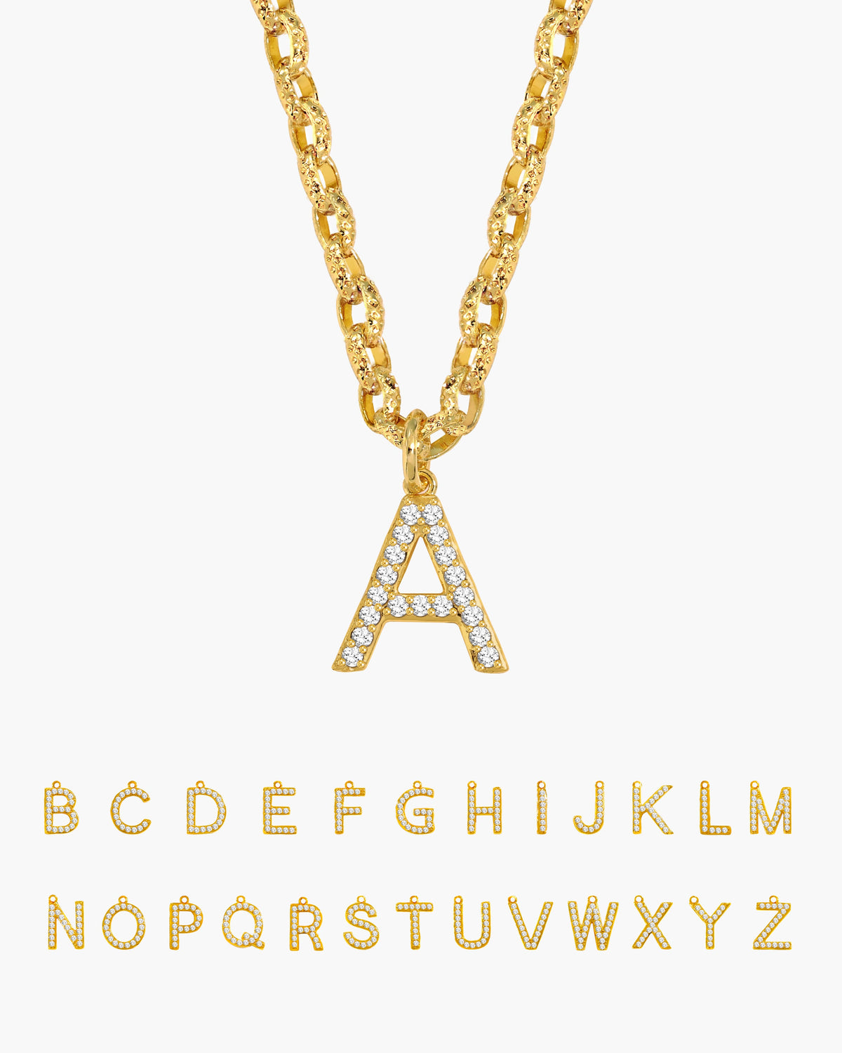 Pavé Initial Chain Necklace