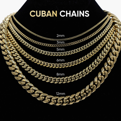 Diamond Cuban Necklace in Yellow Gold - 8.5mm