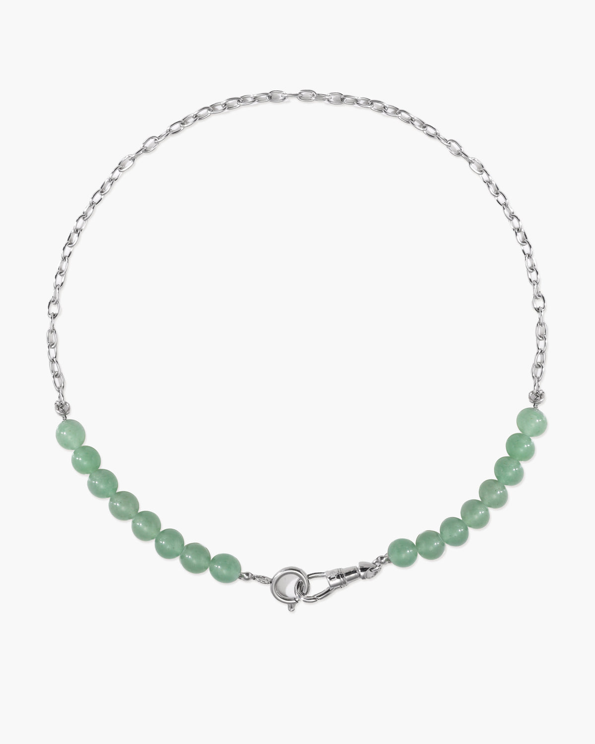 Clear Quartz Beaded Necklace with Charm Holder Clasp