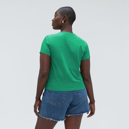 The Box-Cut Tee in Essential Cotton | Bright Jade | No Pocket