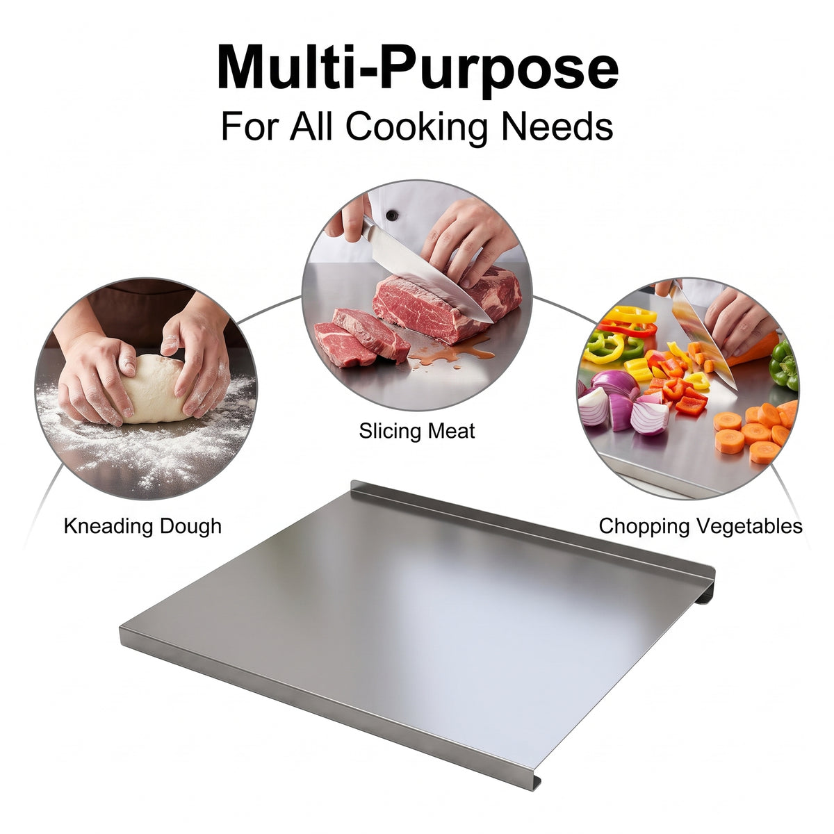 Premium 304 Stainless Steel Double-Sided Cutting Board – Waterproof, Knife-Friendly Kitchen Prep Board
