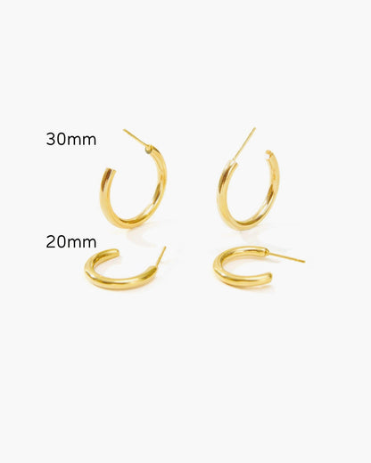 Gold 30mm Endless Hoop Earrings