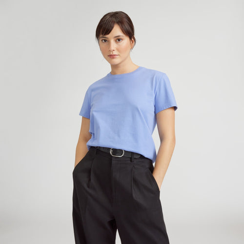 The Box-Cut Tee in Essential Cotton | Cornflower Blue | No Pocket