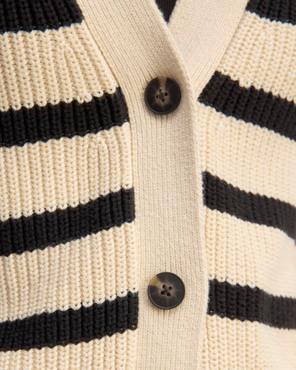 The Boxy Cardigan in Everyday Cotton | Canvas / Black