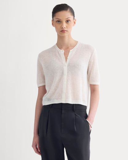 The Air Alpaca™ Short-Sleeve Cardigan | Birch