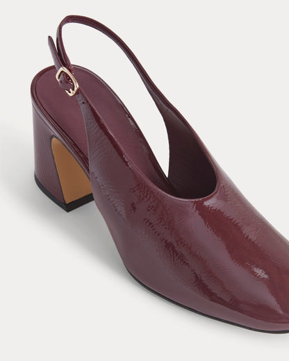 Curved Slingback Heel | Burgundy