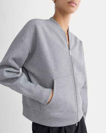 Luxe Fleece Bomber Jacket | Vintage Heather Grey