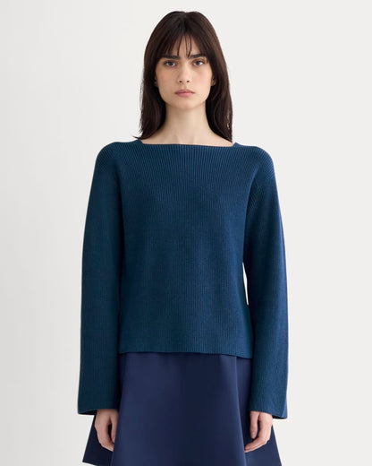 The Boatneck Top in Everyday Cotton | Deep Lazuli Blue