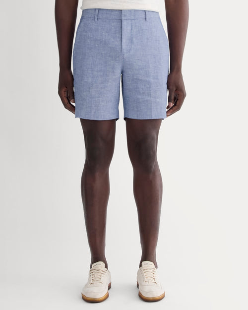 The 7" Linen Trouser Short | Chambray