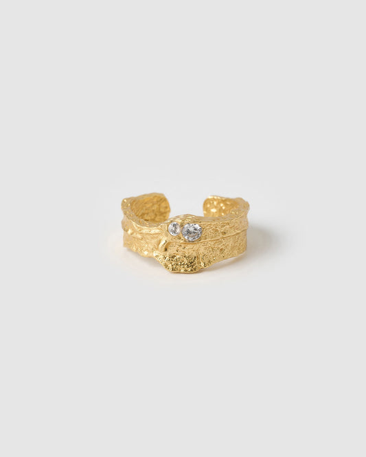 Anya Gold Ring - Clear Quartz