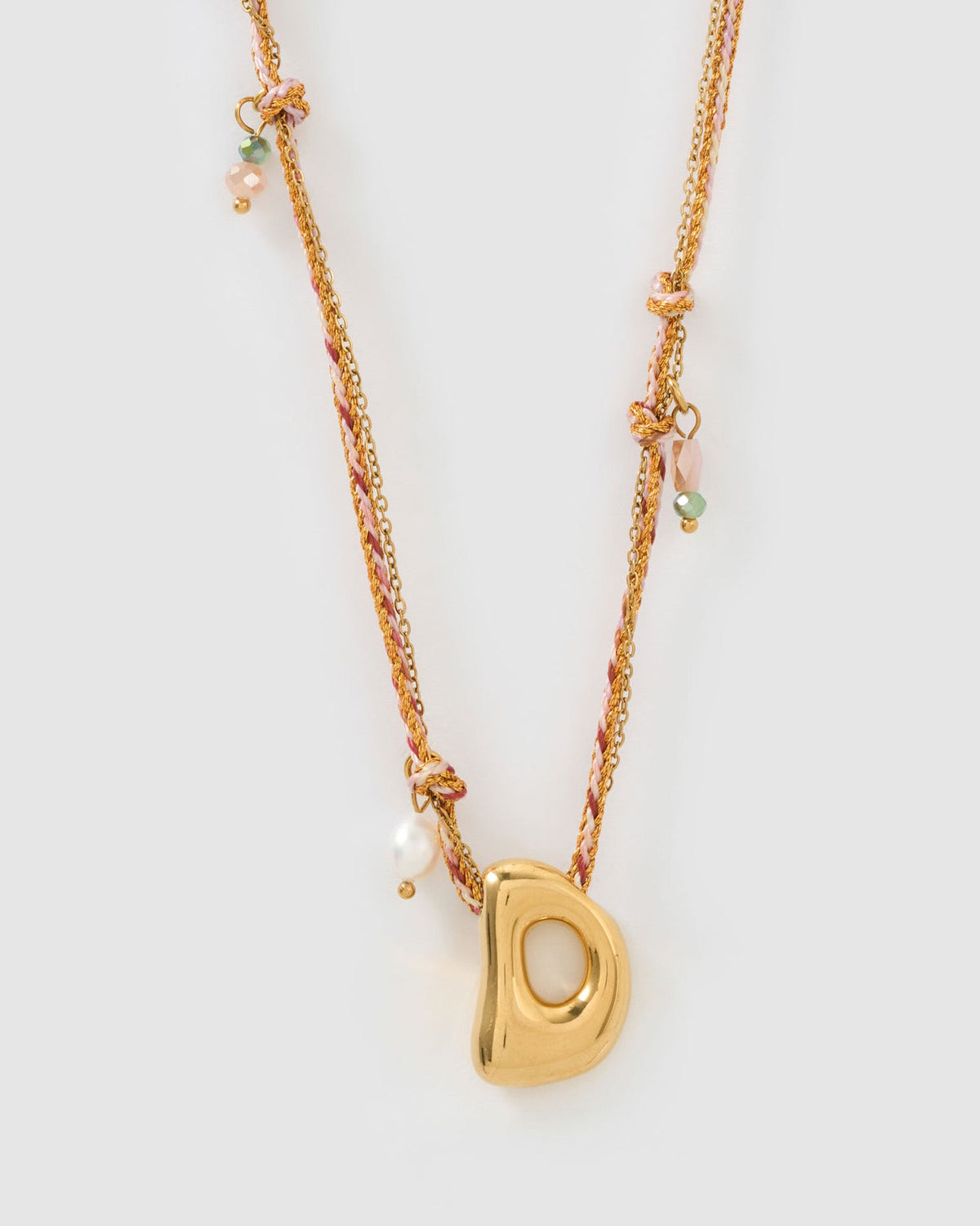 Bubble Letter Necklace - Blush