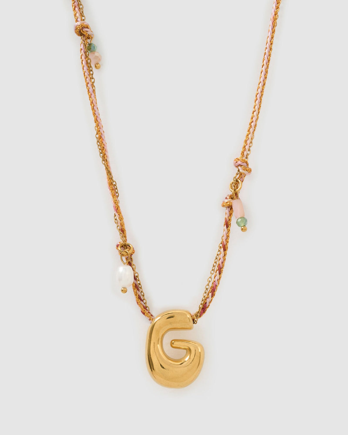 Bubble Letter Necklace - Blush