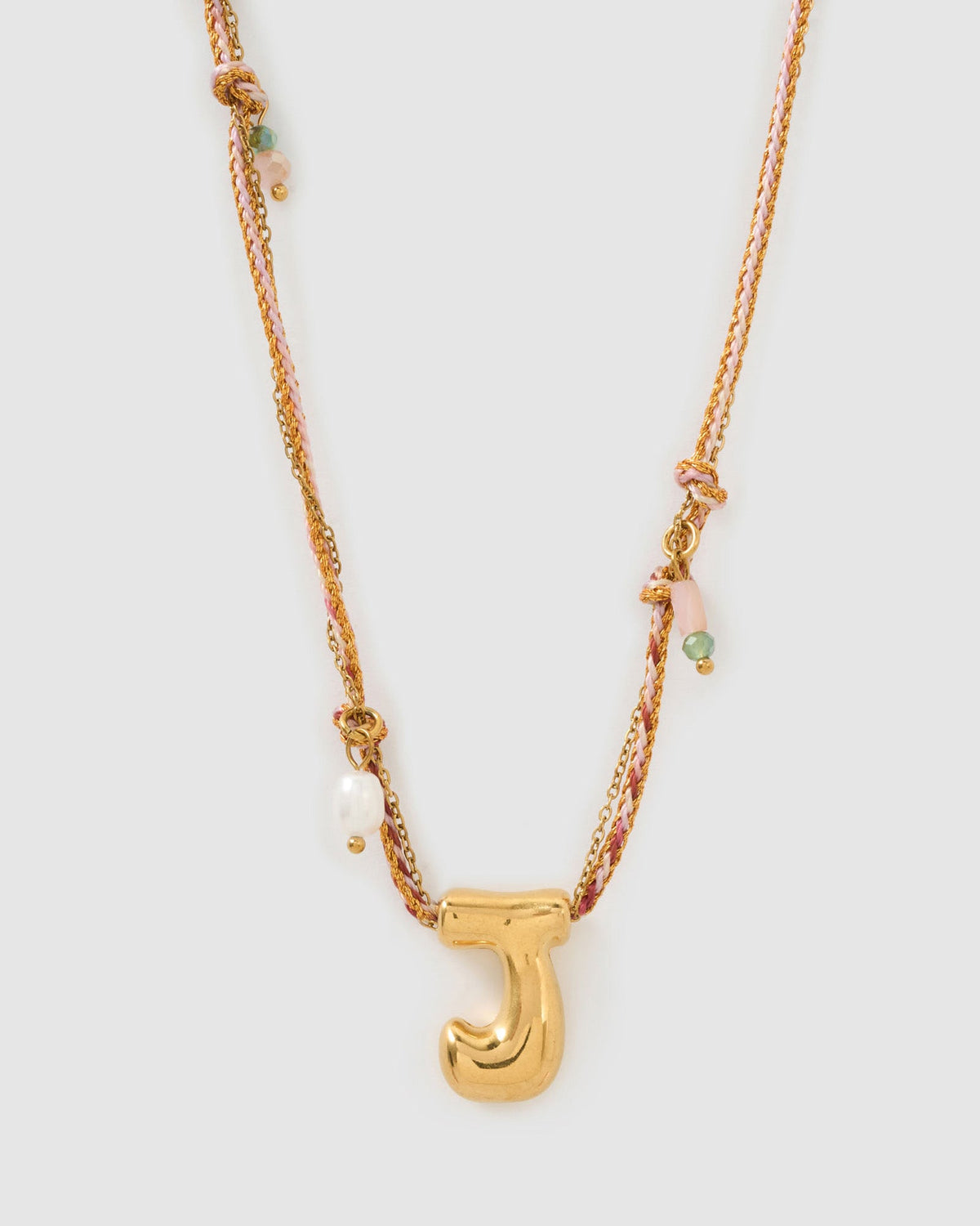 Bubble Letter Necklace - Blush