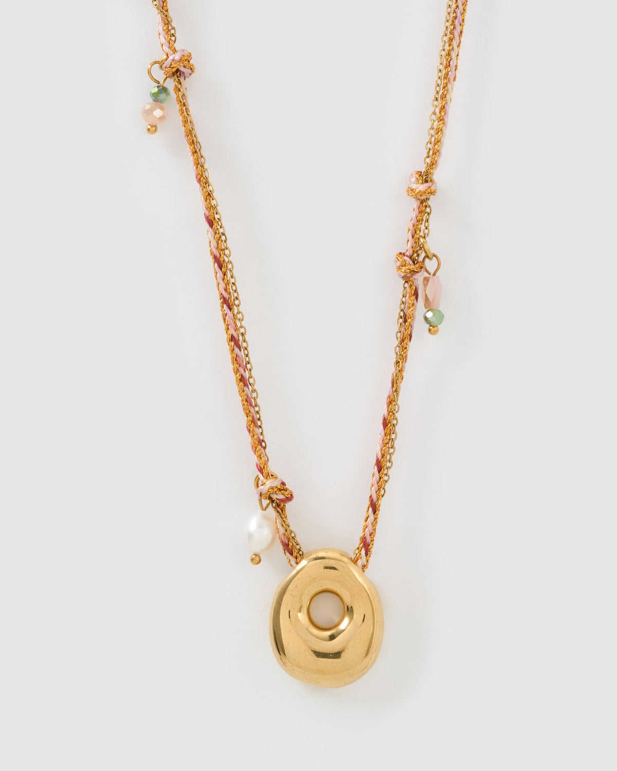 Bubble Letter Necklace - Blush