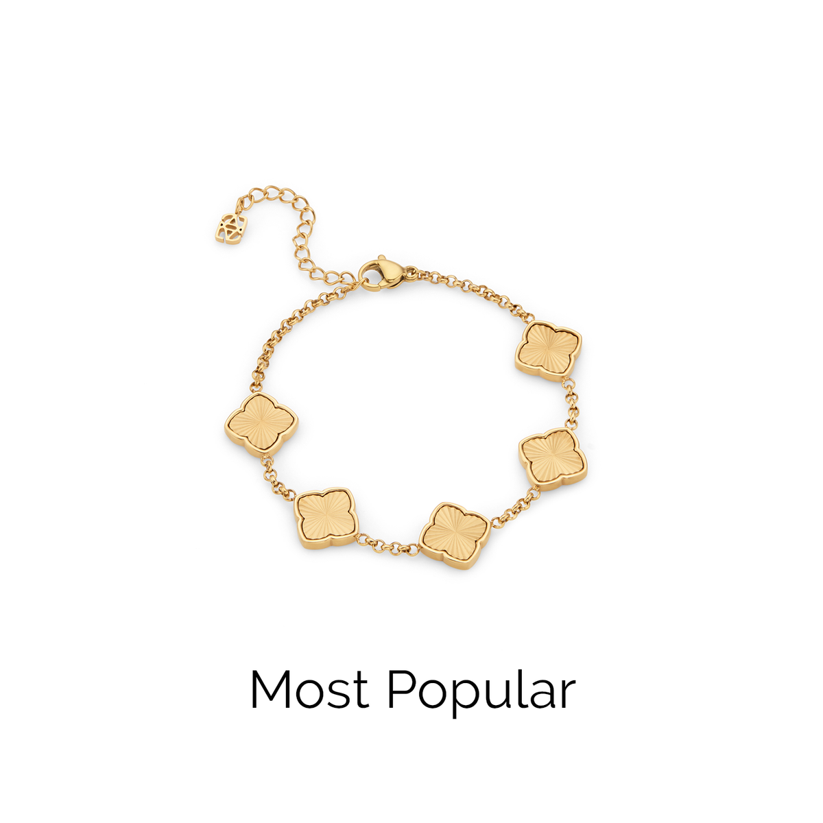 Textured Multi Clover Bracelet (Gold)