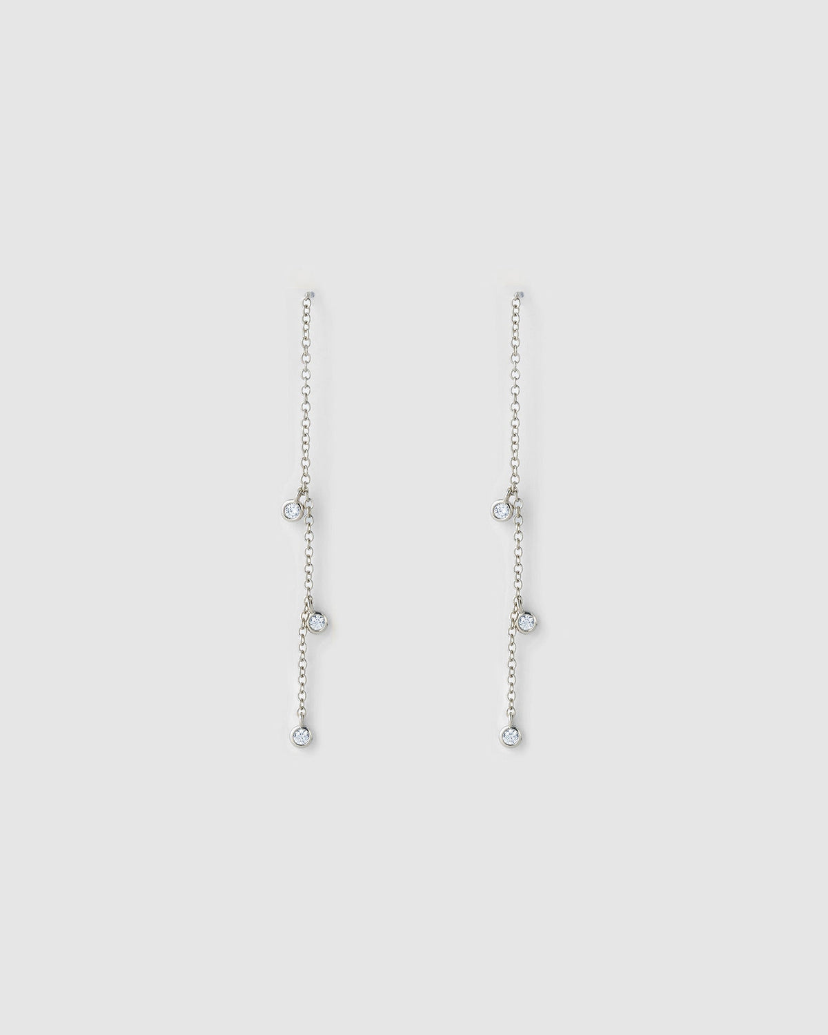 Comet Threader Silver Earrings