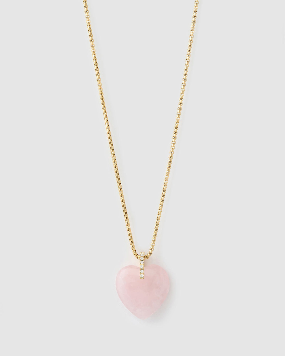 Daliah Heart Necklace - Rose Quartz