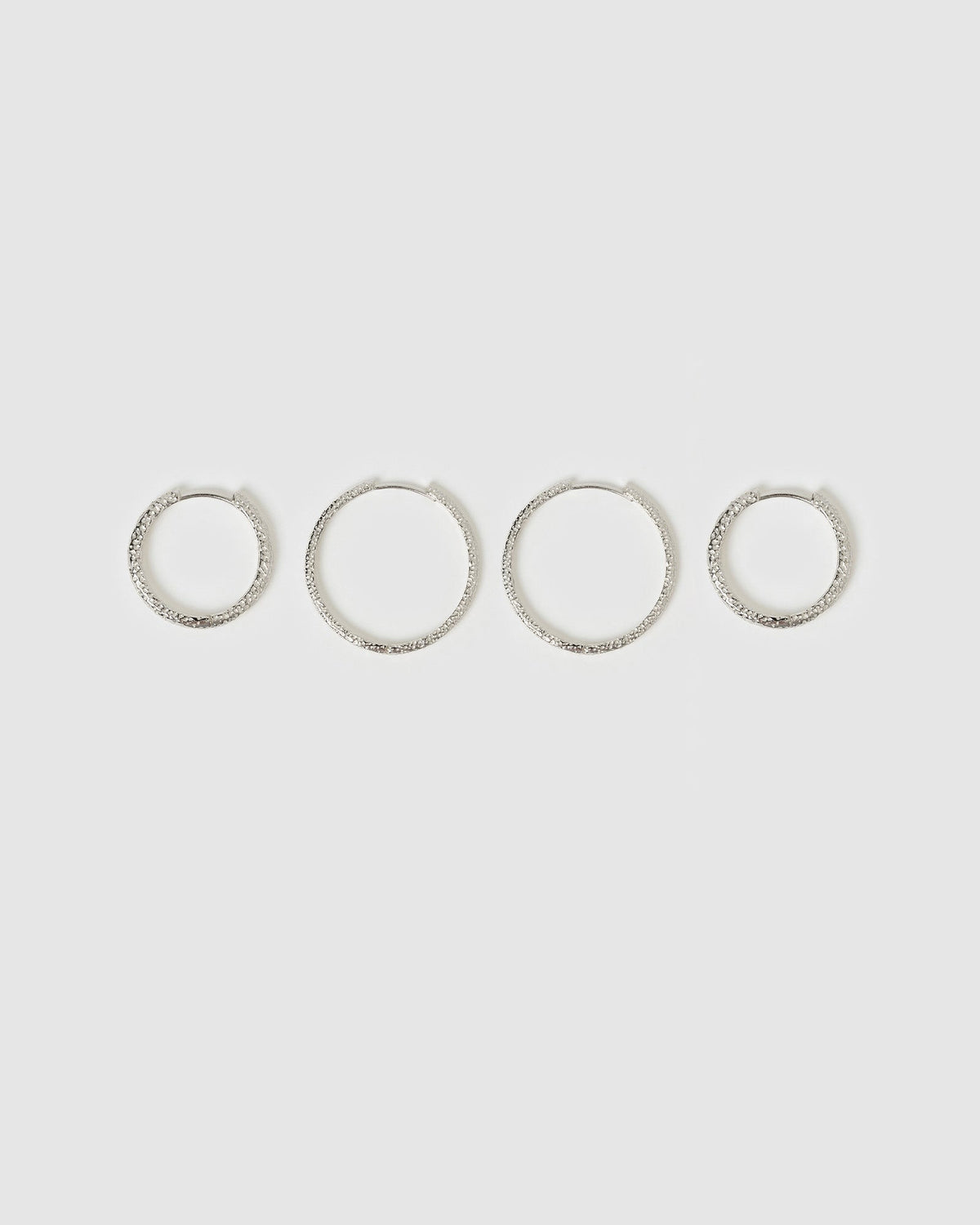 Double Hoop Earring Stack - Silver