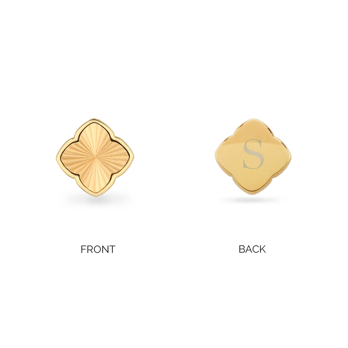 Textured Clover Necklace (Gold)
