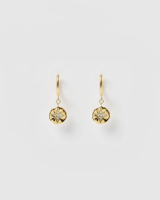 Estrella Gold & Zircon Hoop Huggies
