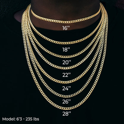 Cuban Link Chain in White Gold - 5mm